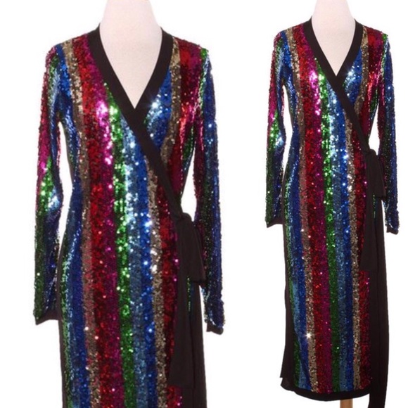 LAST ONE!! Rainbow Sequin midi dress/duster. - Picture 3 of 8